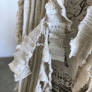 Accessories - beige cream knit frayed distressed scarf Accessories - beige cream knit frayed distressed scarf